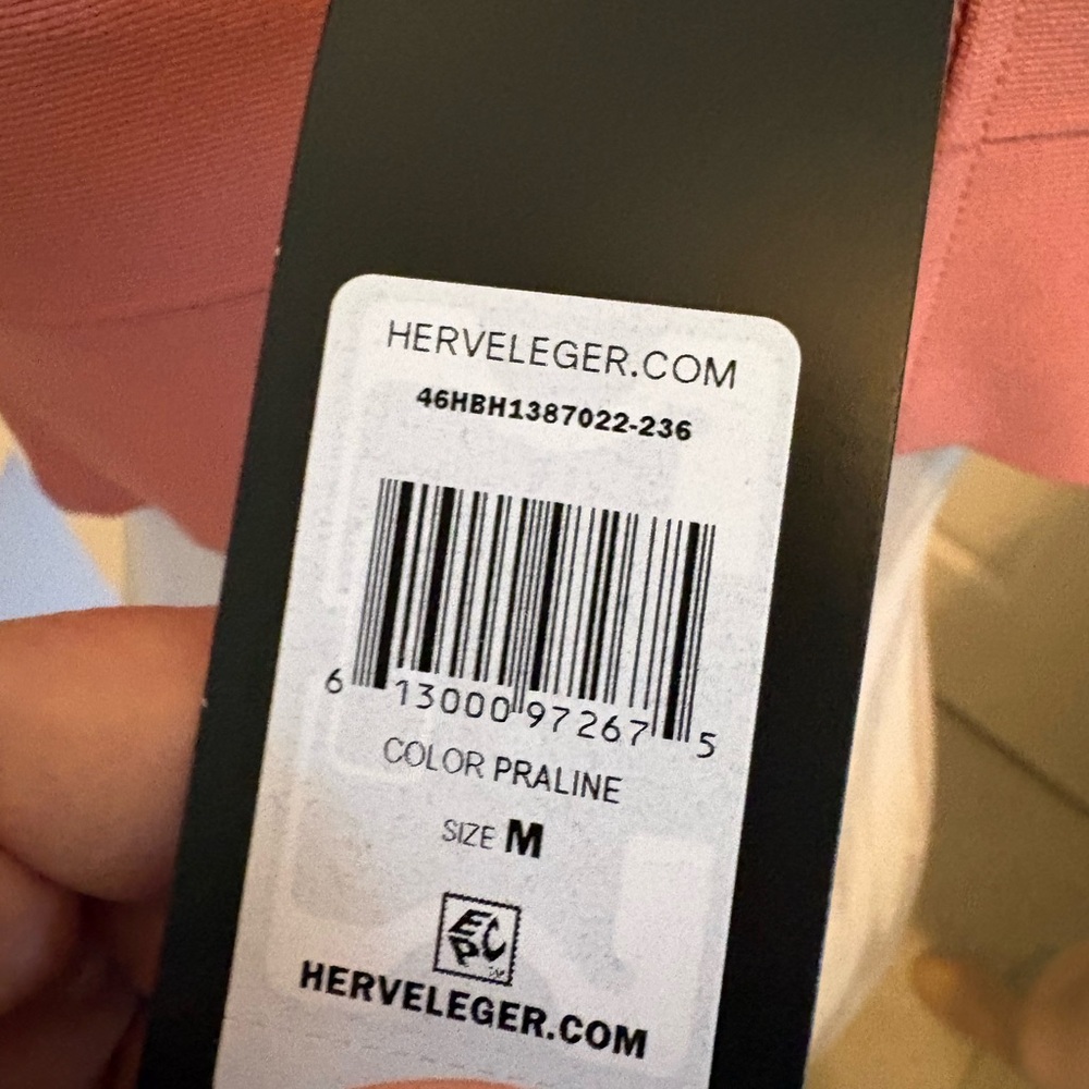 Hervé Léger Herve cropped  Bandage top size M Praline color NWT $145 yummy - Picture 5 of 7